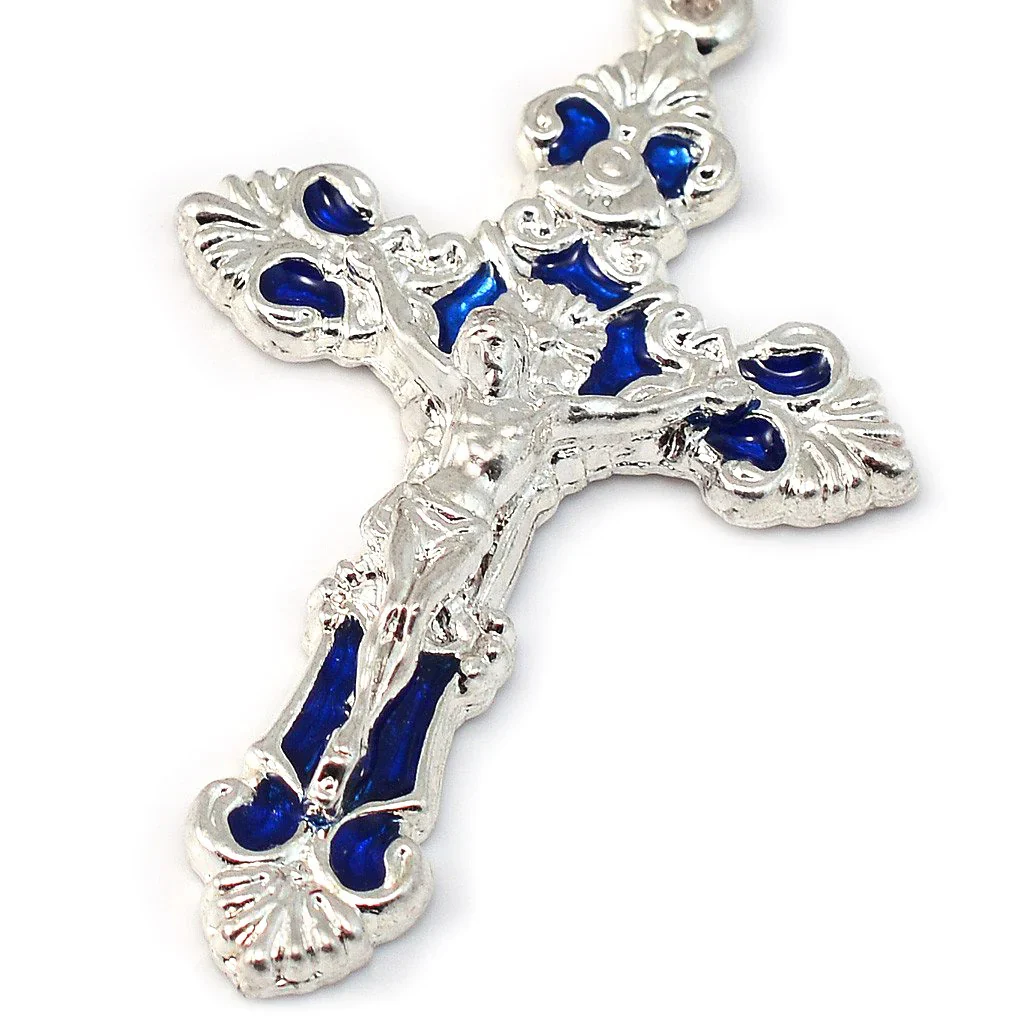 Annunciation Iridescent Blue Rosary - Image 3