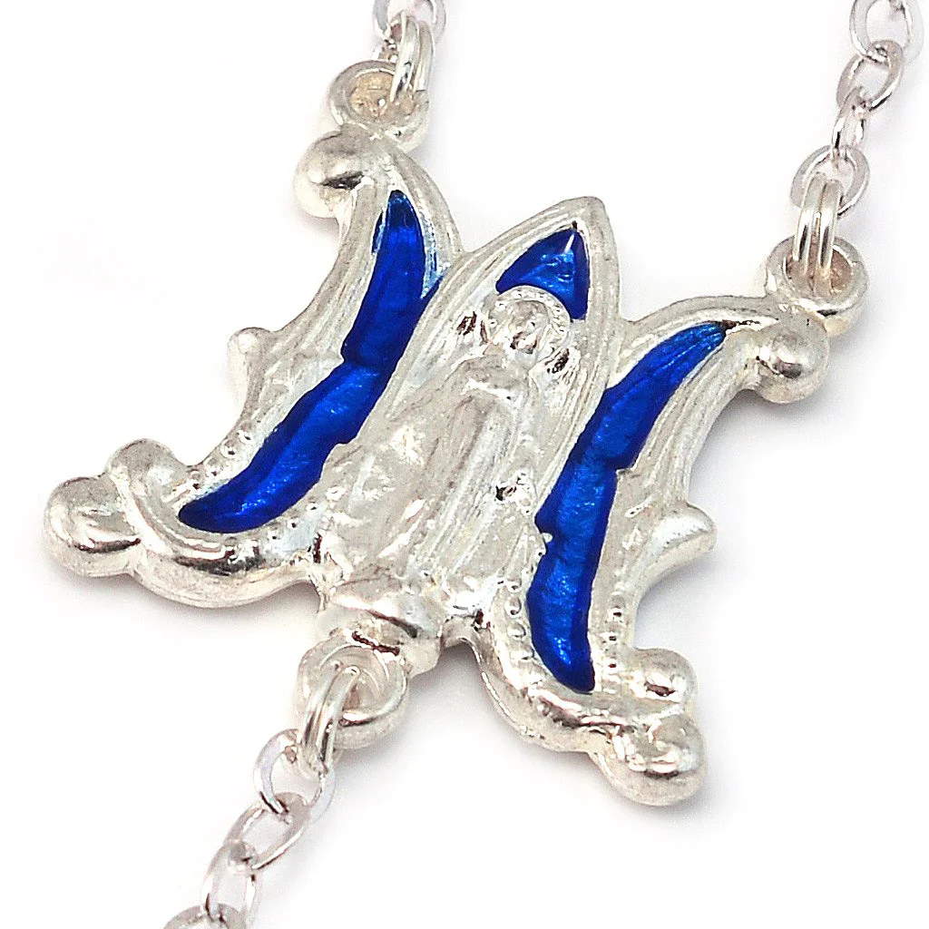 Annunciation Iridescent Blue Rosary - Image 4