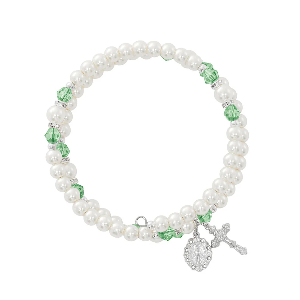 Birthstone & Pearl Rosary Wrap Bracelet - Multiple Birthstones - Image 7