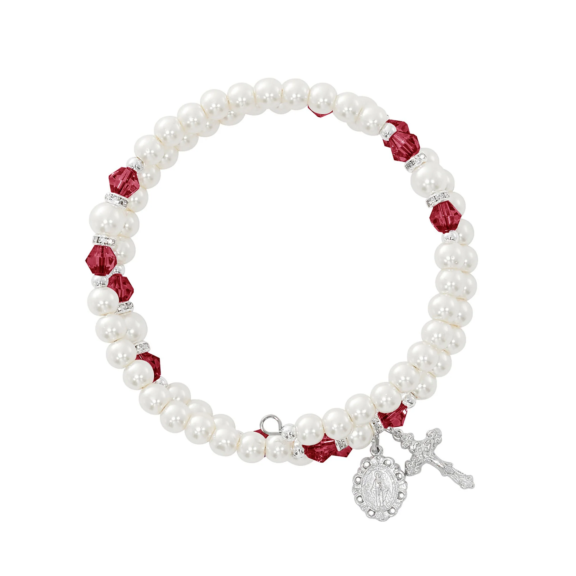 Birthstone & Pearl Rosary Wrap Bracelet - Multiple Birthstones