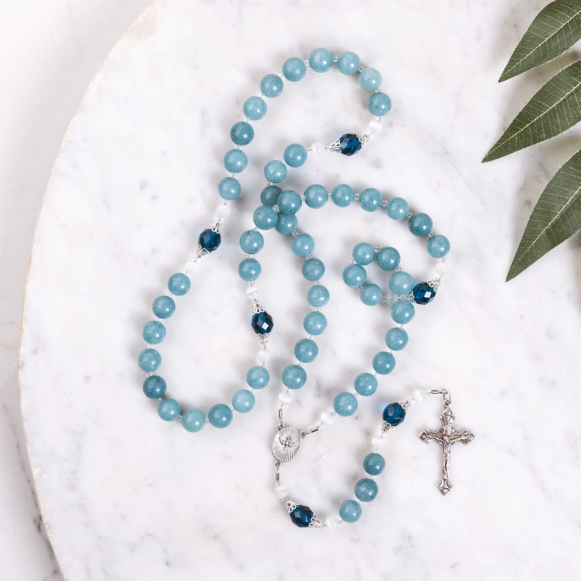 Blue Quartz & Swarovski Crystal Chaplet of Conversion - Image 6