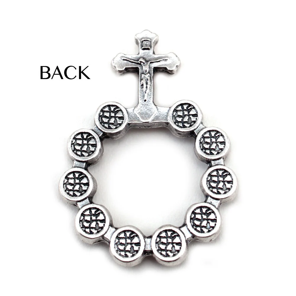 Blue Swarovski One Decade Finger Rosary