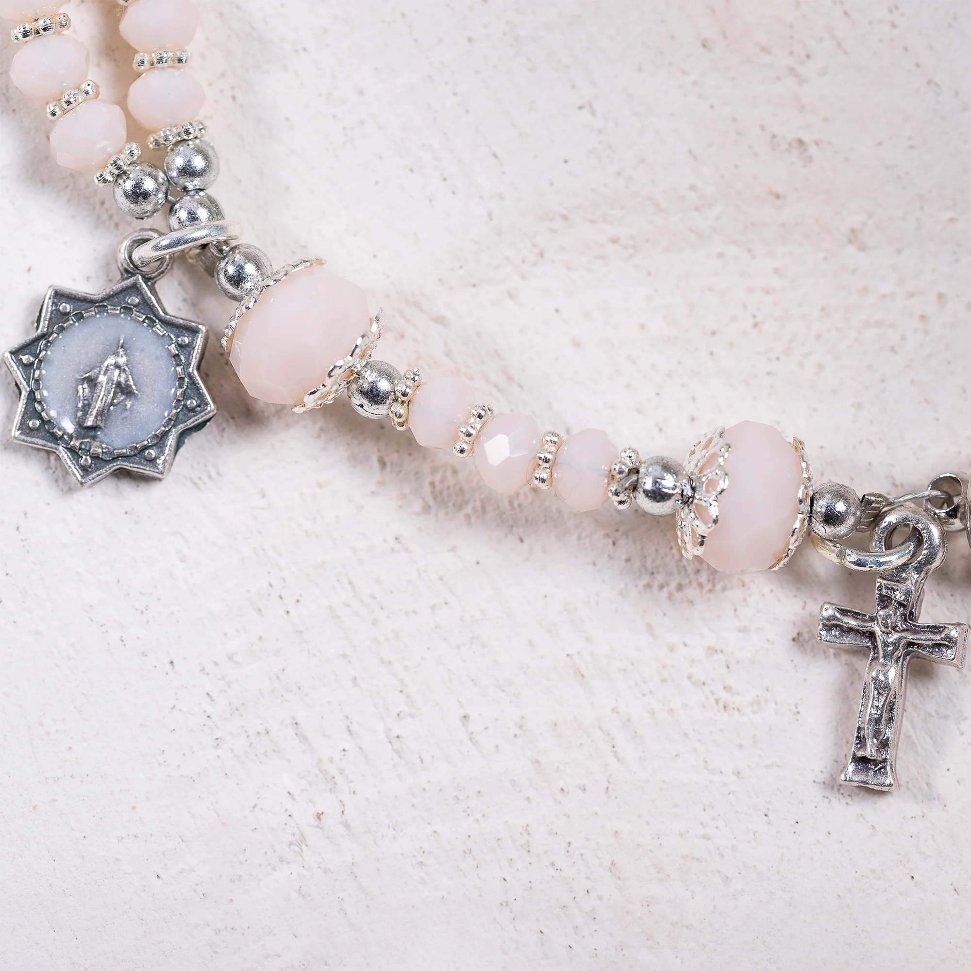 Blush Pink Full Rosary Bracelet - Image 5