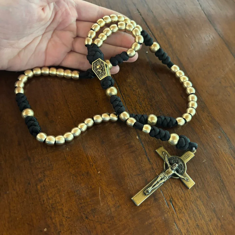 Brass Handcrafted Memento Mori Rosary