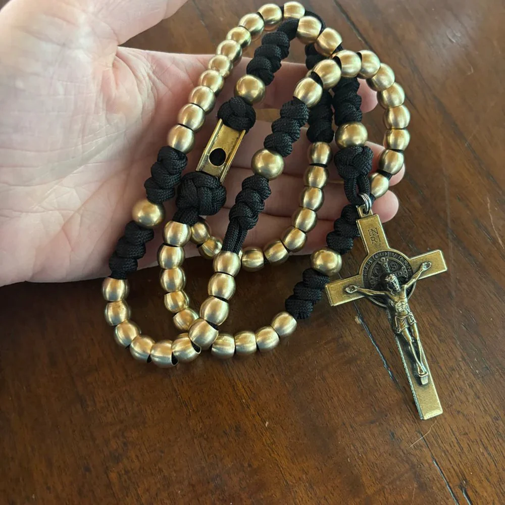 Brass Handcrafted Memento Mori Rosary - Image 3
