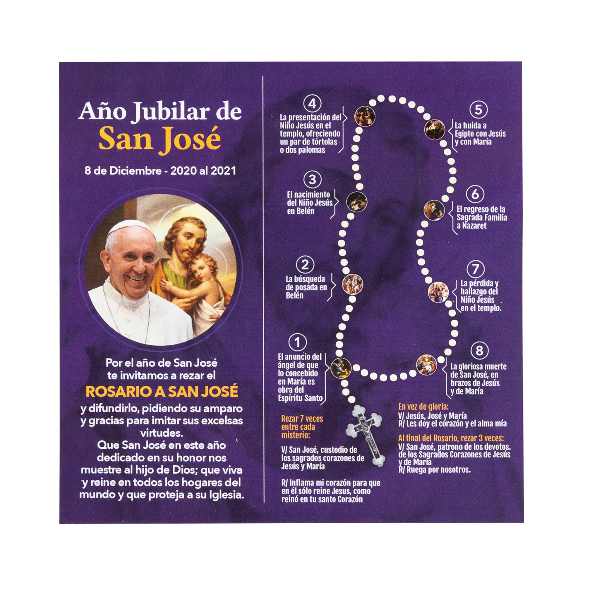 Brown Wood Rosary for St. Joseph - Image 2