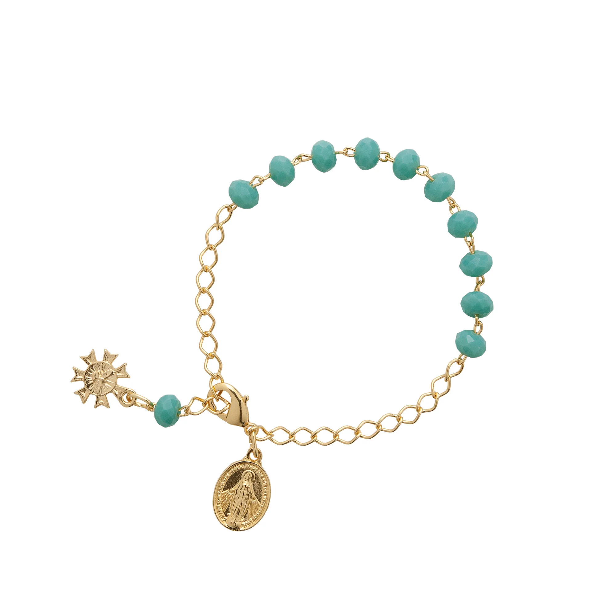 Crystal Rosary Bracelet - White or Aqua - Image 2