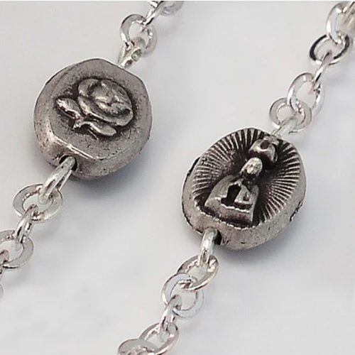 Fatima Apparition Silver Plated Decade Auto Rosary