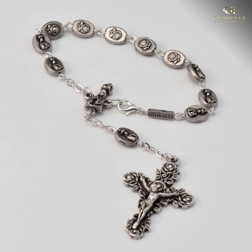 Fatima Apparition Silver Plated Decade Auto Rosary - Image 2