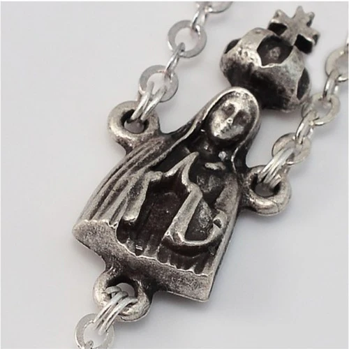 Fatima Apparition Silver Plated Decade Auto Rosary - Image 4