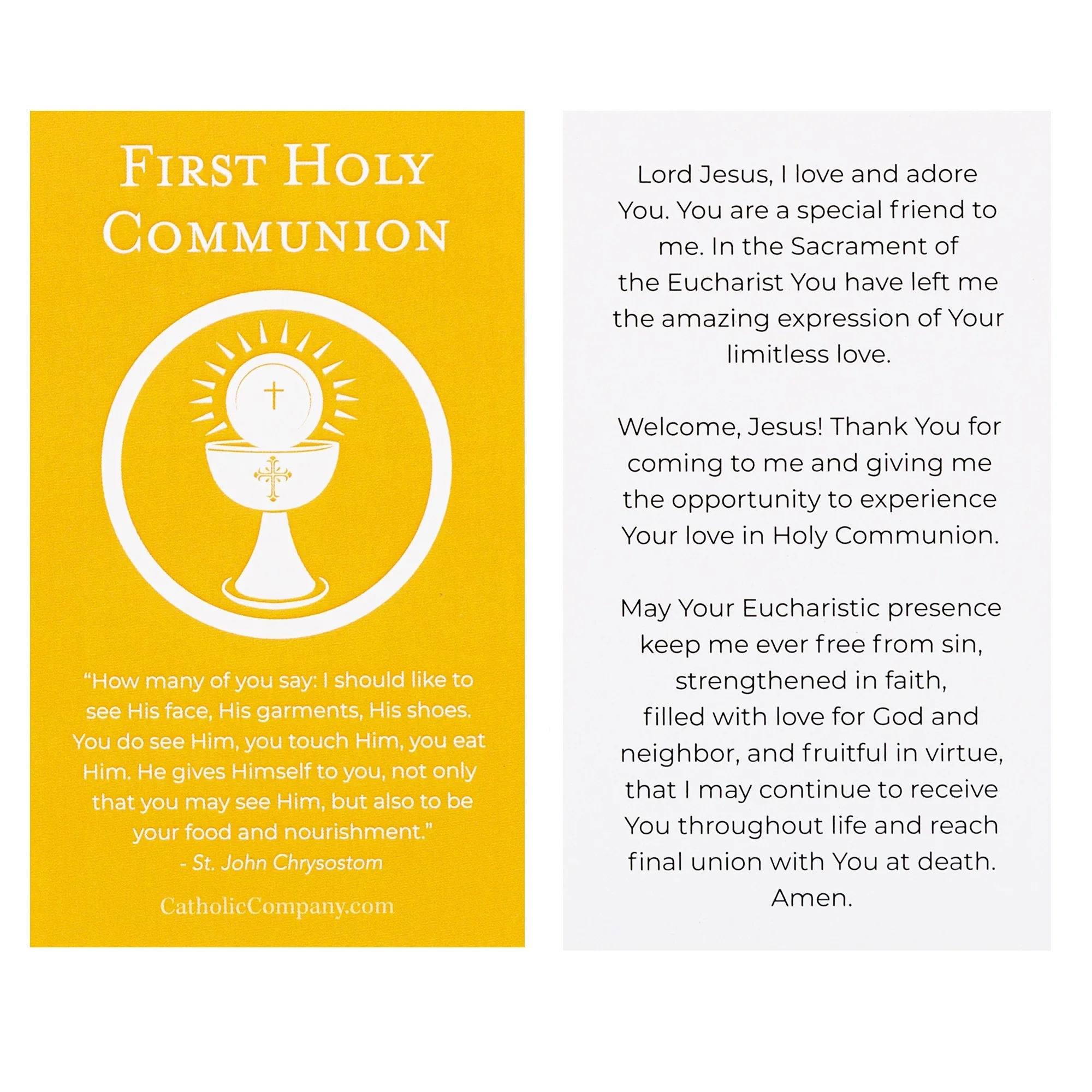 First Communion Black Decade Rosary with Prayer Card - Image 3