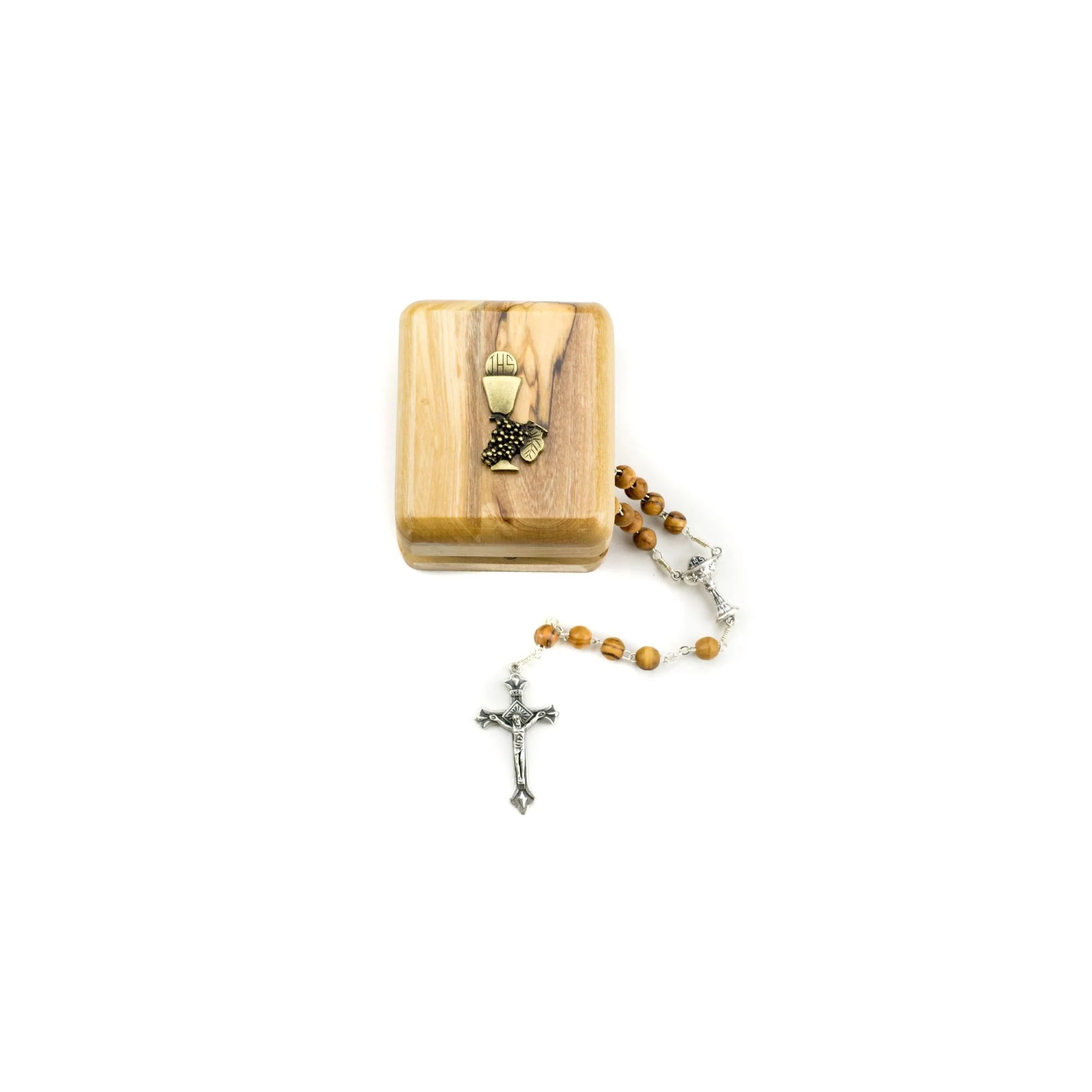First Communion Olive Wood Rosary & Box - Image 3