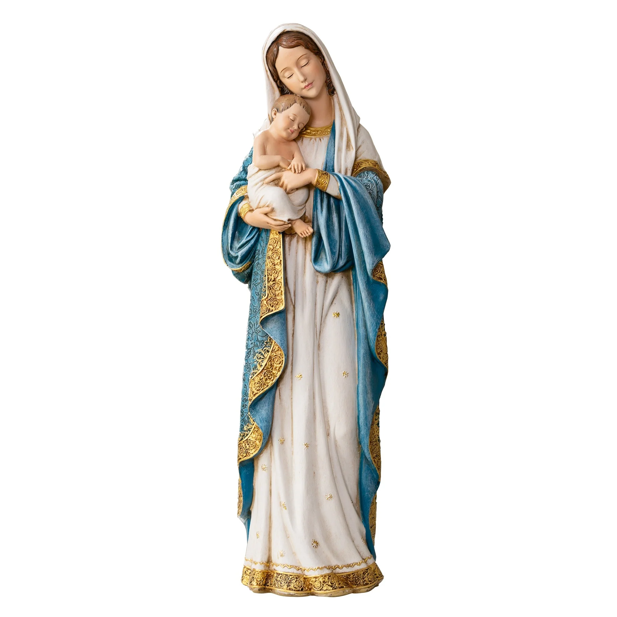 Gilded Madonna & Child Statue - Multiple Sizes - Image 8