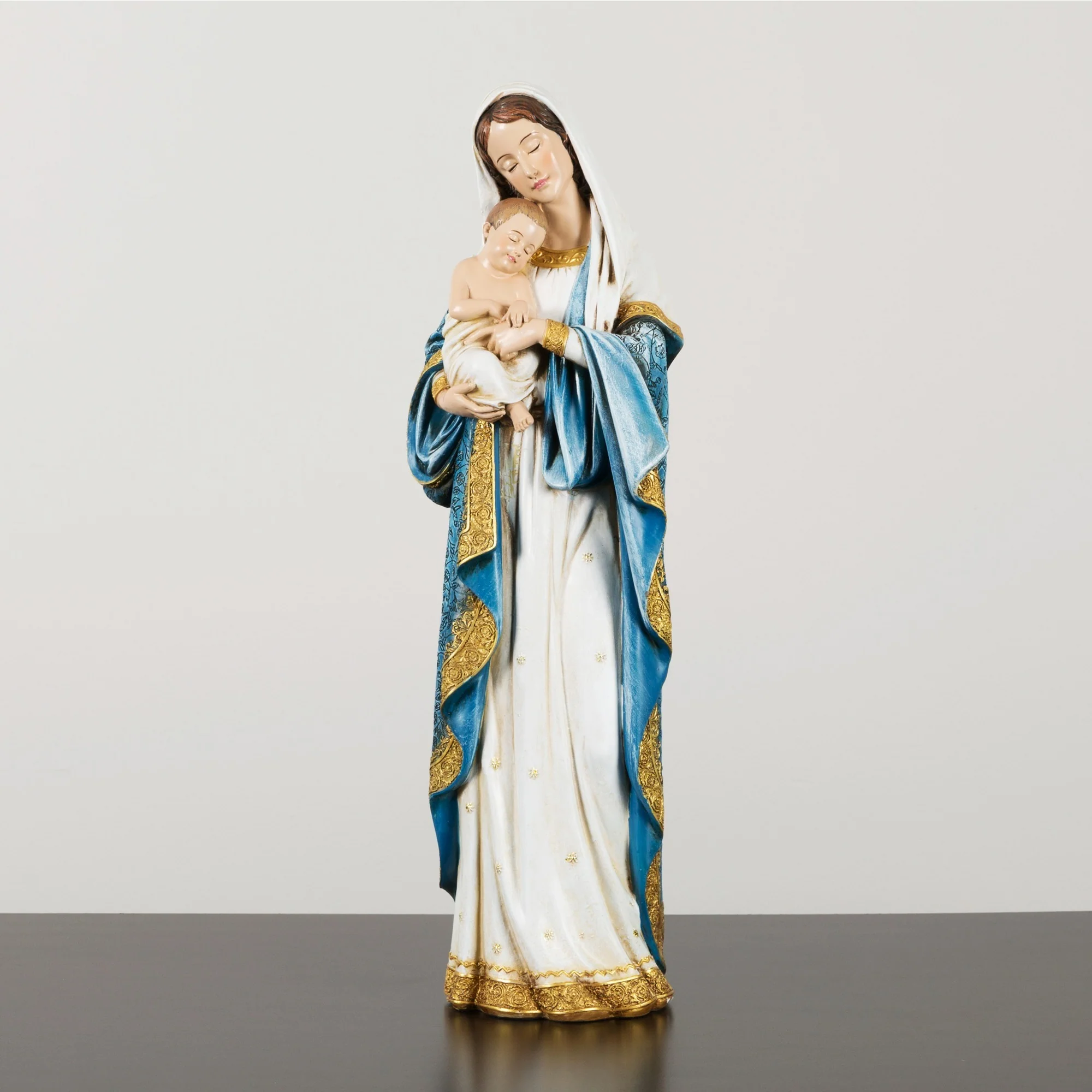 Gilded Madonna & Child Statue - Multiple Sizes - Image 9
