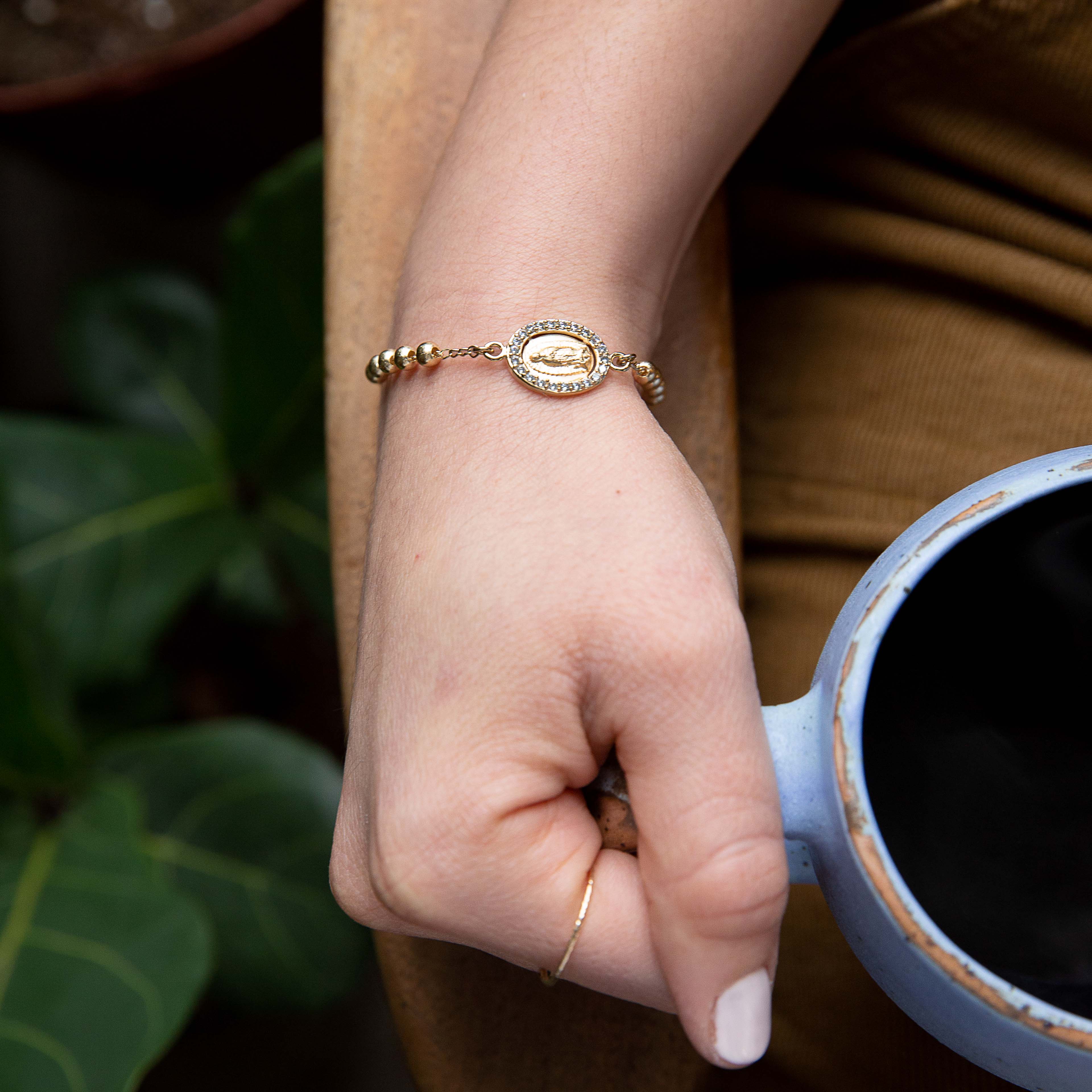 Gold Filled Guadalupe Rosary Bracelet - Image 3