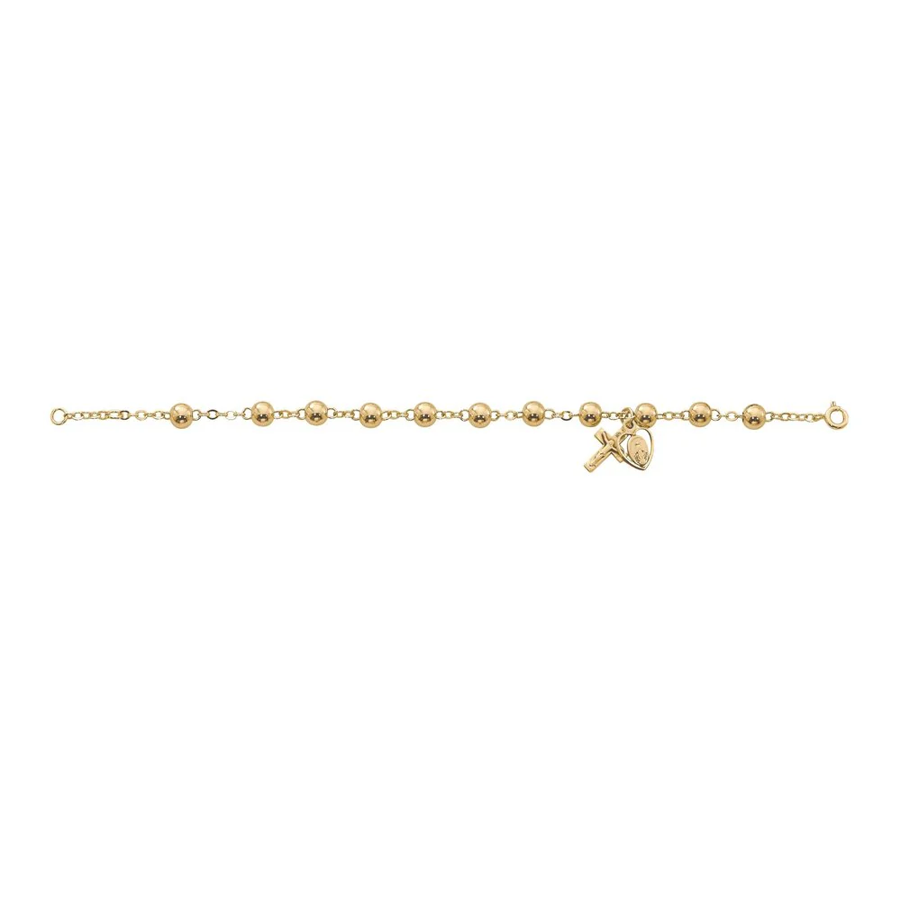 Heirloom Rosary Bracelet with Heart Miraculous Medal - Image 2