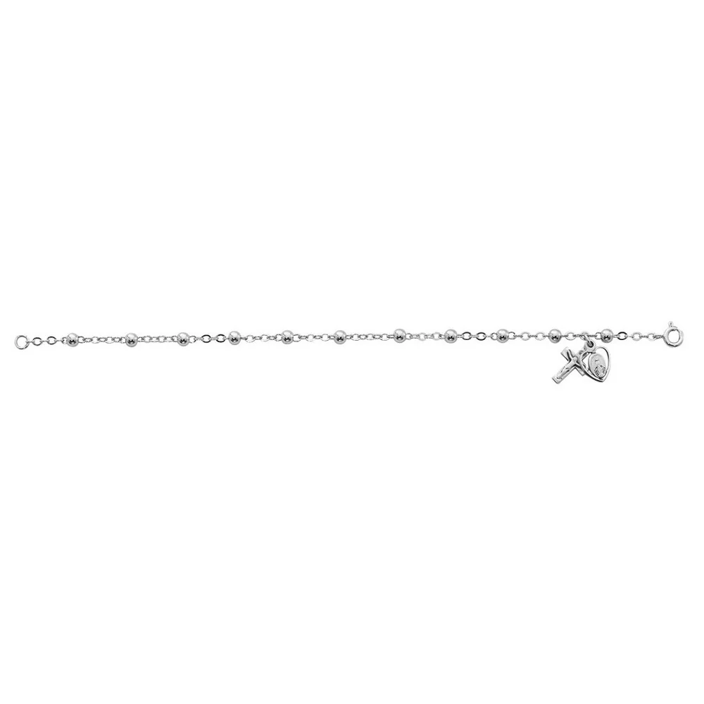 Heirloom Rosary Bracelet with Heart Miraculous Medal - Image 3