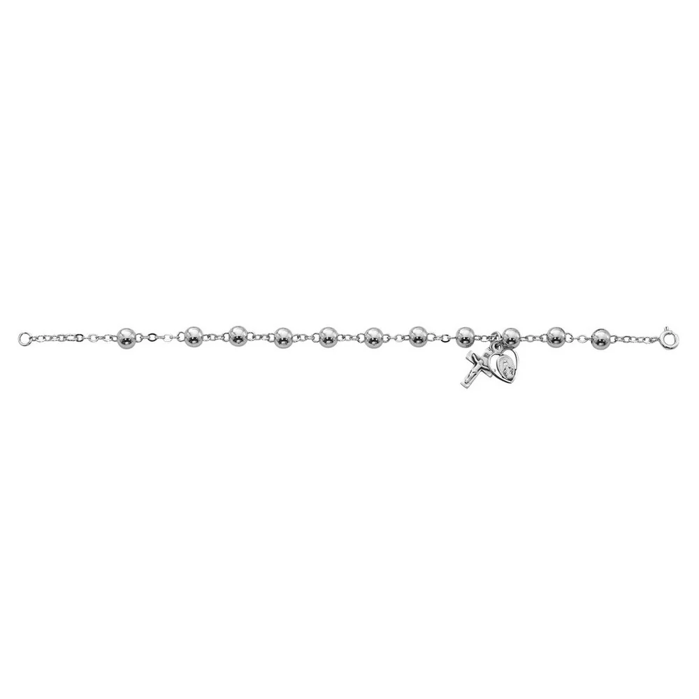 Heirloom Rosary Bracelet with Heart Miraculous Medal - Image 4