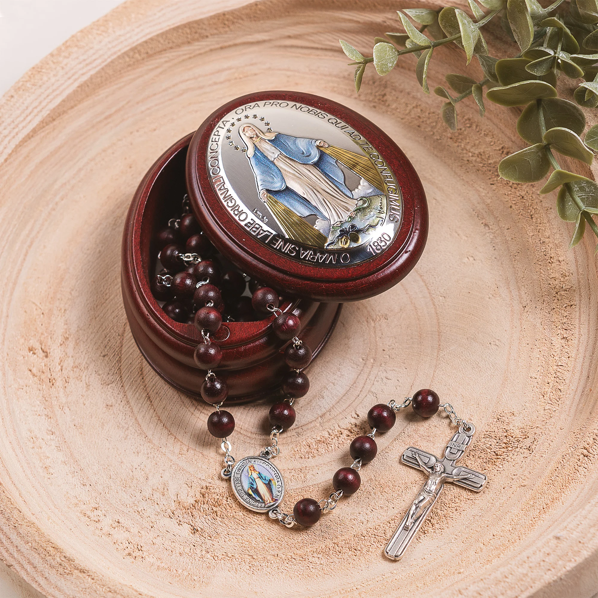 Itailan Miraculous Medal Rosary Box & Rosary Set - Image 5