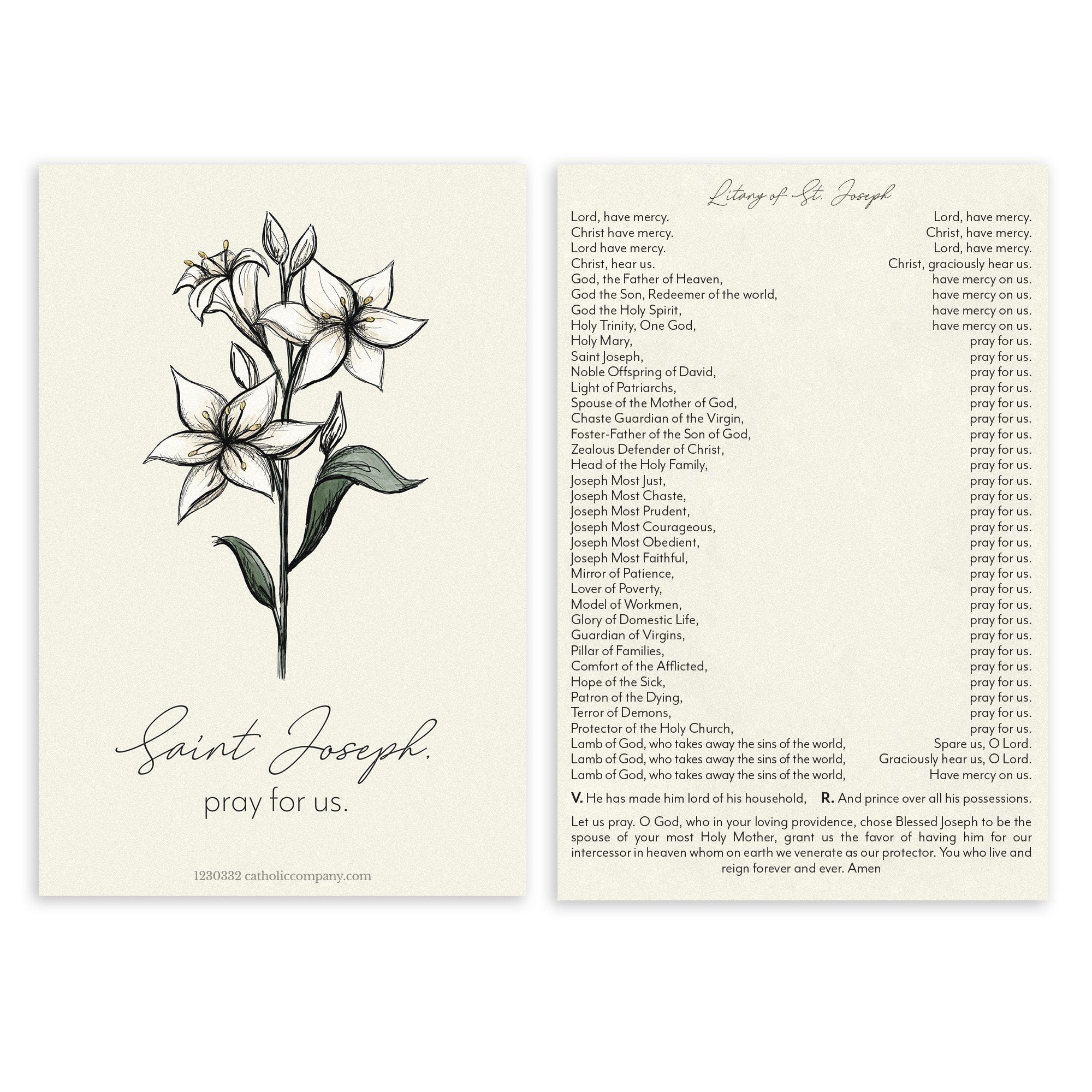 Litany of St. Joseph Prayer Card