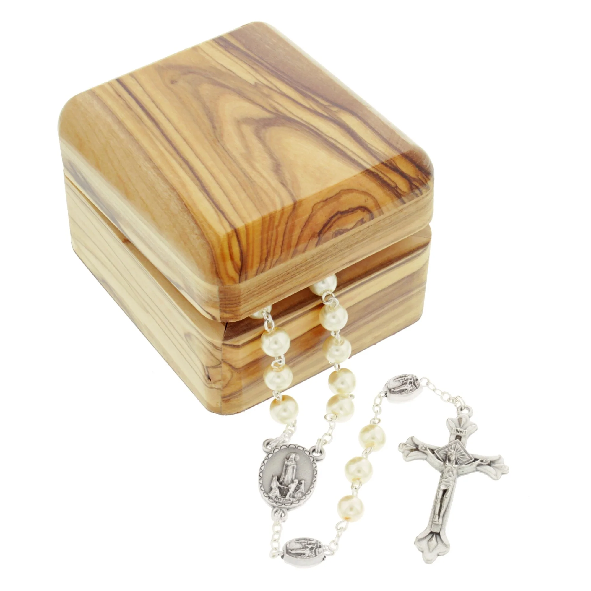 Our Lady of Fatima Olive Wood Box & Rosary