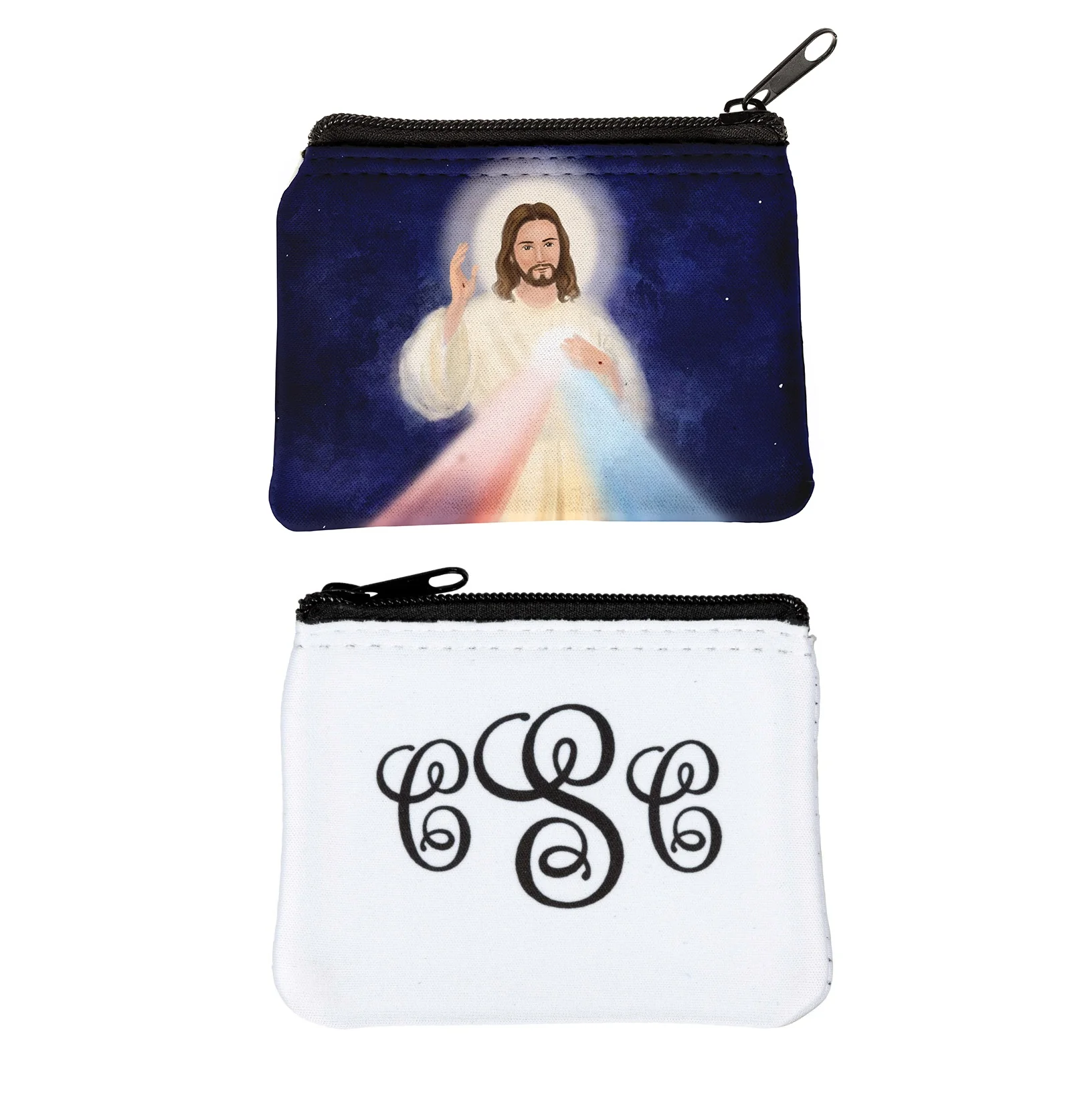 Personalized Divine Mercy Night Sky Rosary Pouch - Image 3