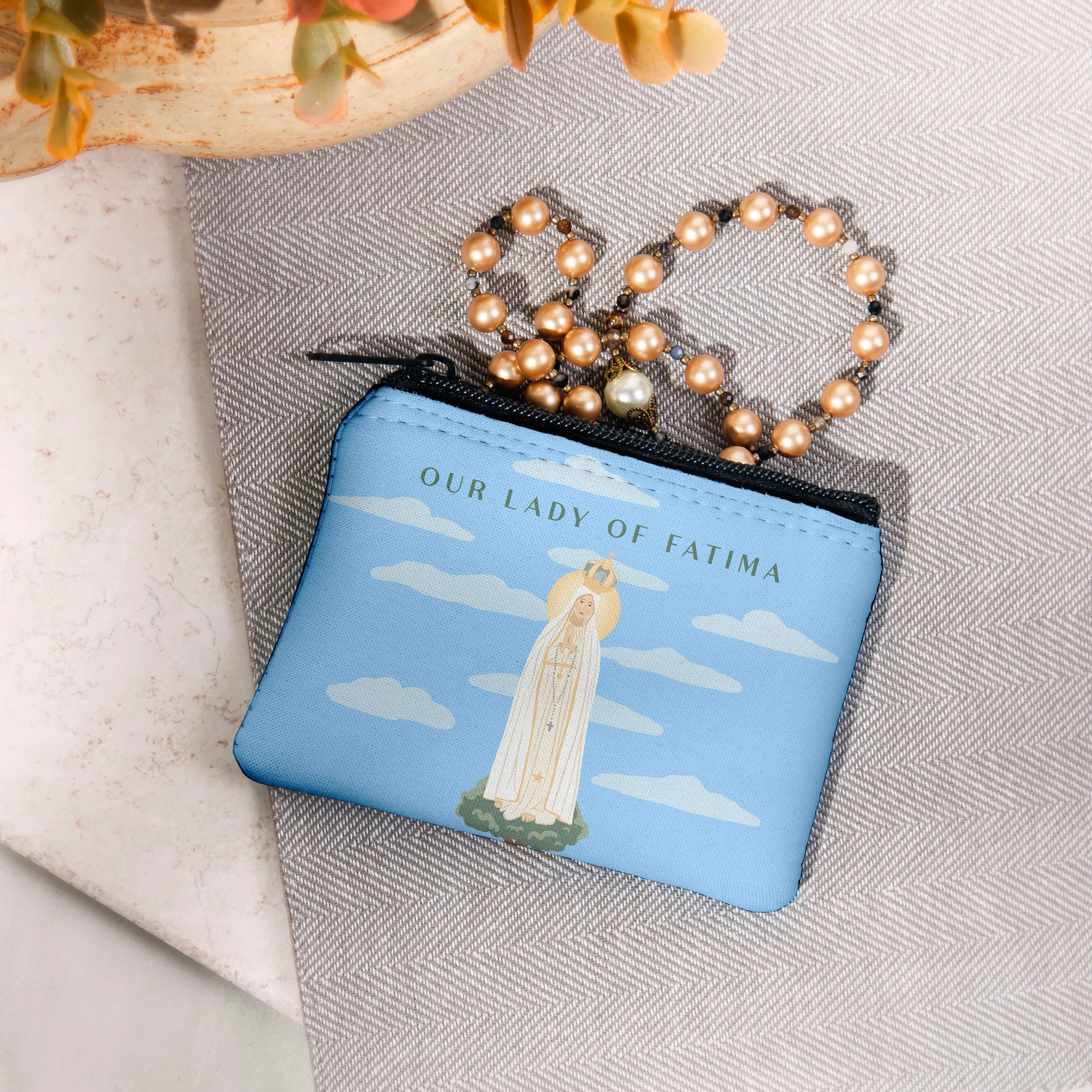 Personalized Our Lady of Fatima Rosary Pouch - Image 2