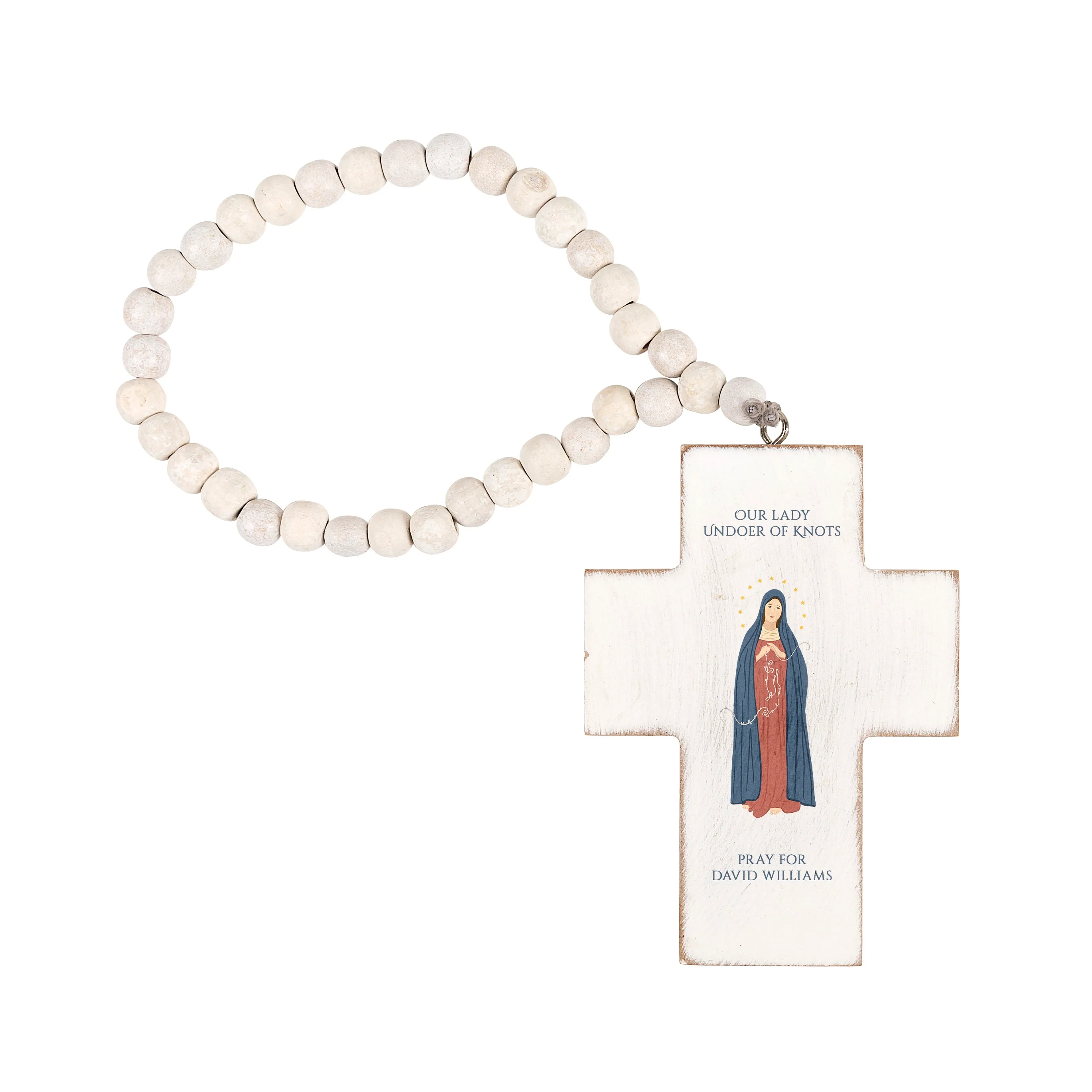 PersonalizedĀ Our Lady Undoer of KnotsĀ Hanging Cross - Image 2