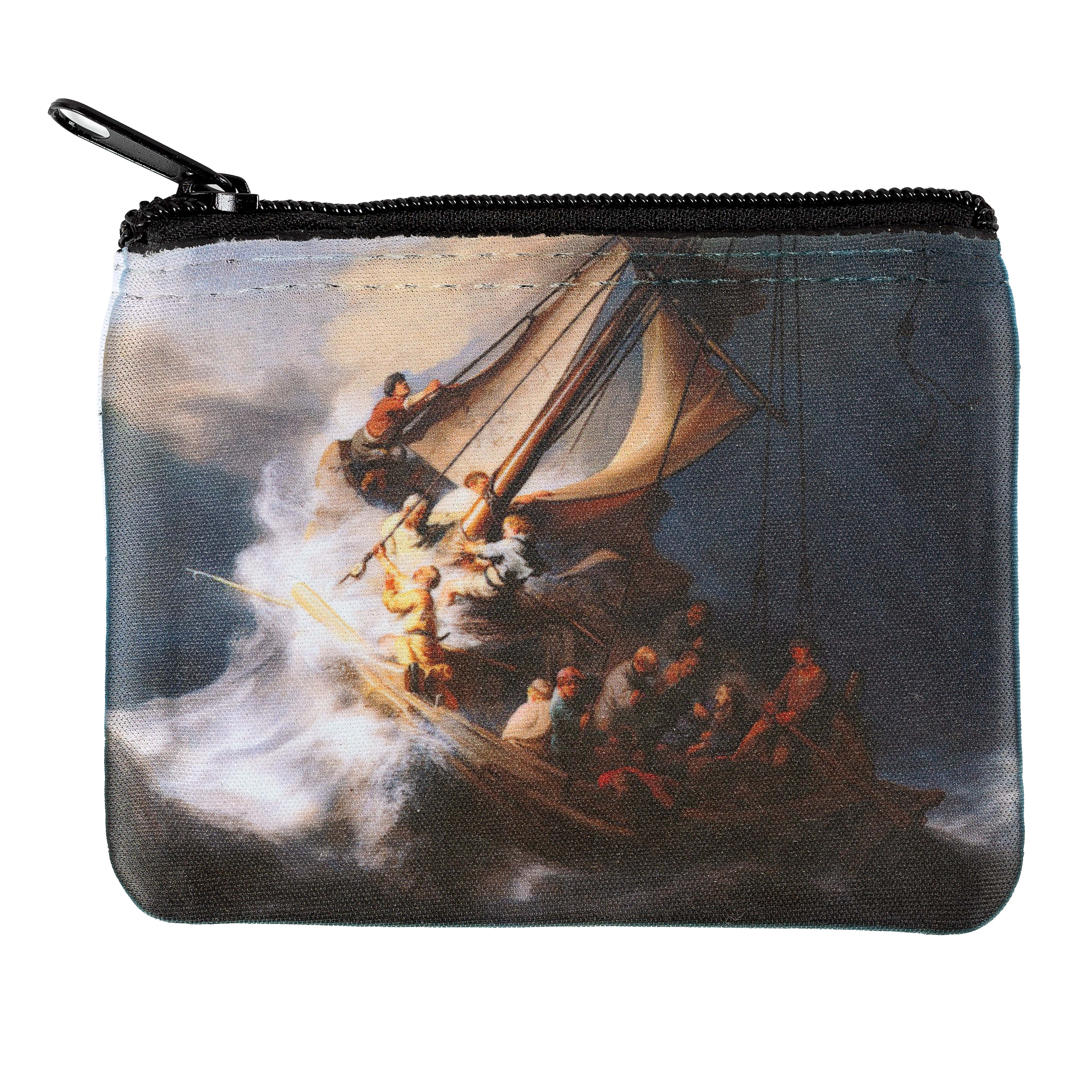 Personalized Rembrandt "Christ in the Storm" Rosary Pouch - Image 2