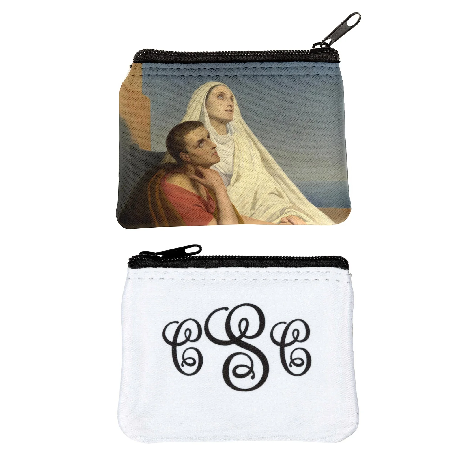 Personalized Sts. Monica and Augustine Rosary Pouch - Image 3