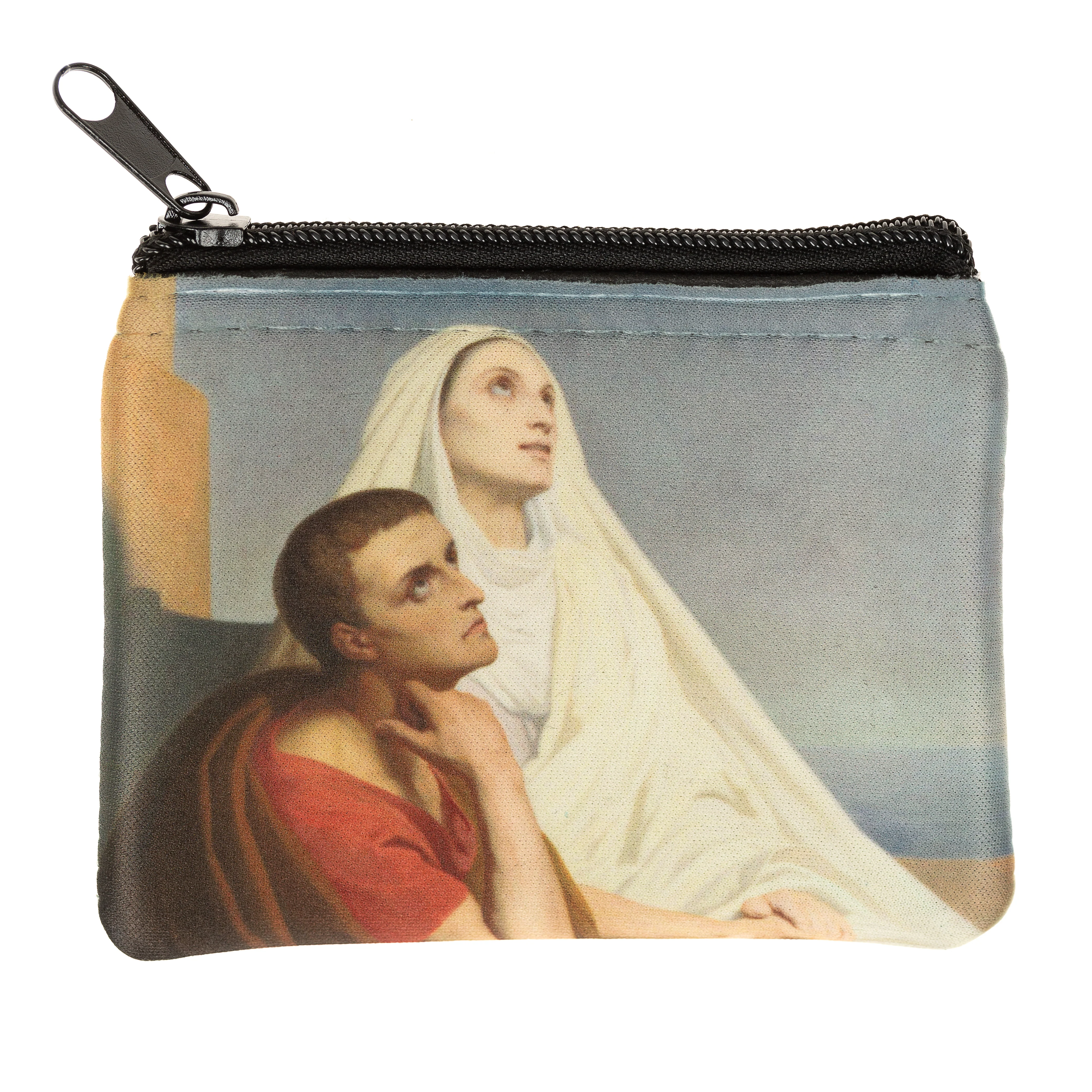 Personalized Sts. Monica and Augustine Rosary Pouch - Image 4