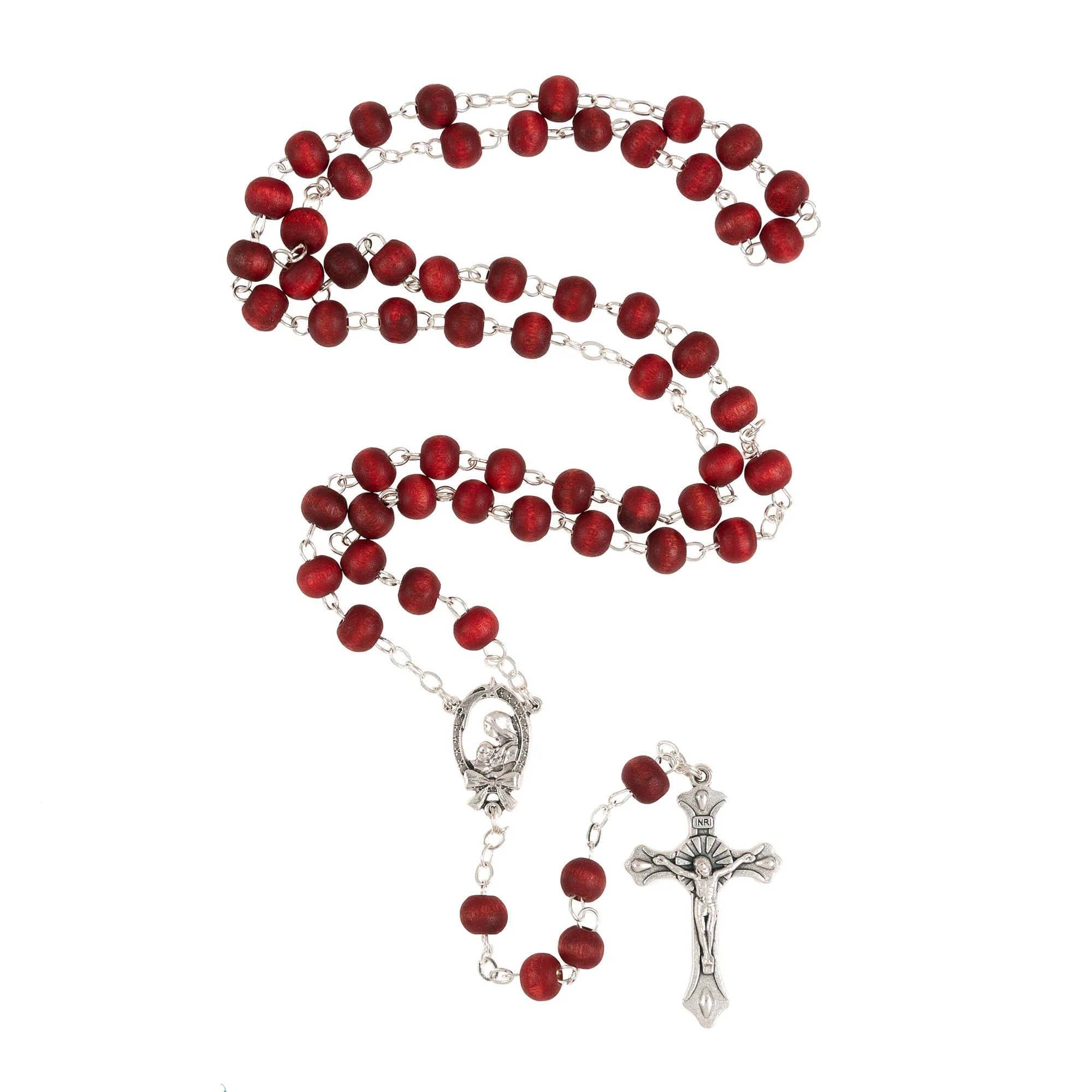 Rose Scented Wood Rosary in Glass Bottle - Image 2