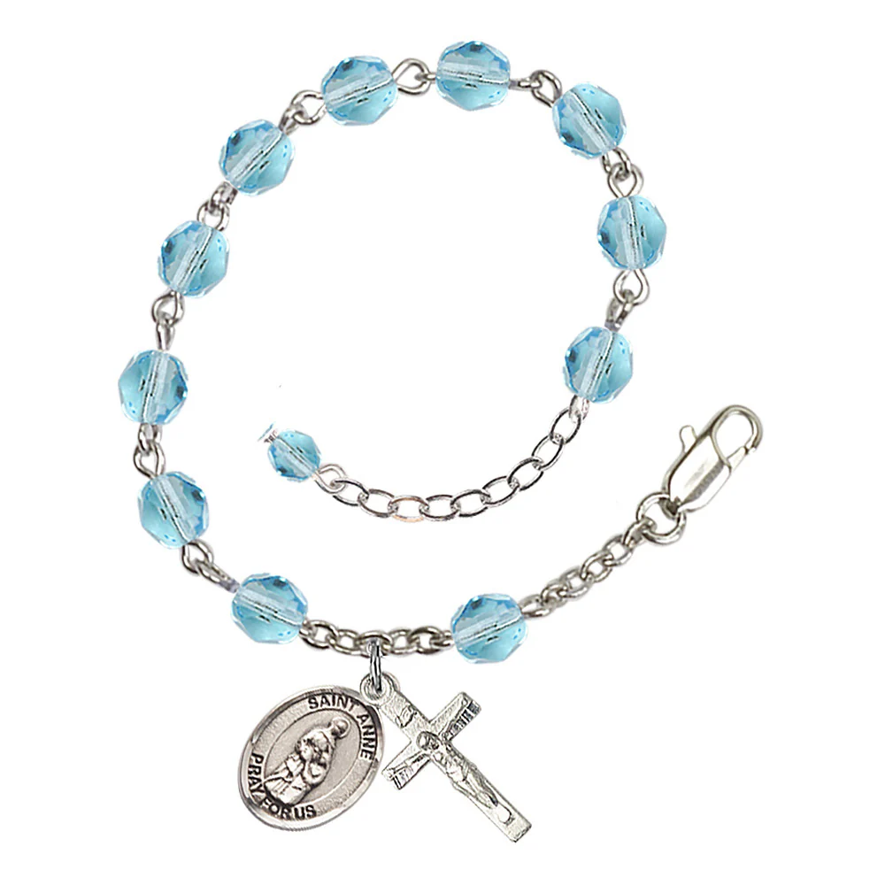 St. Anne Crystal Birthstone Rosary Bracelet - Multiple Birthstones - Image 10