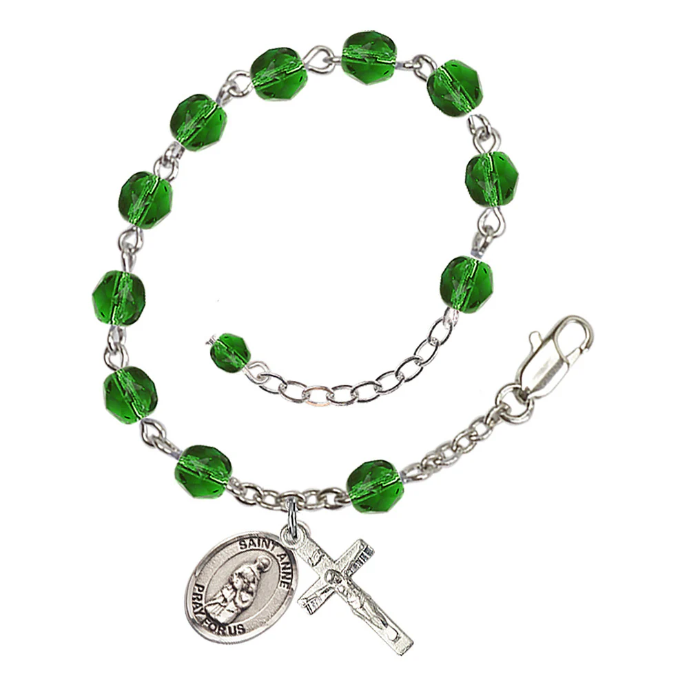 St. Anne Crystal Birthstone Rosary Bracelet - Multiple Birthstones - Image 11