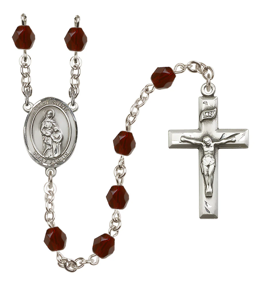 St. Anne Crystal Birthstone Rosary - Multiple Birthstones