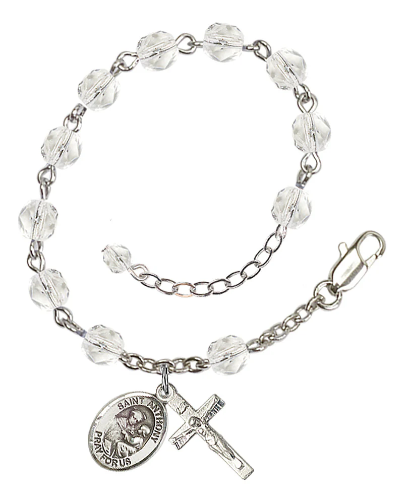 St. Anthony of Padua Crystal Birthstone Rosary Bracelet - Multiple Birthstones - Image 11