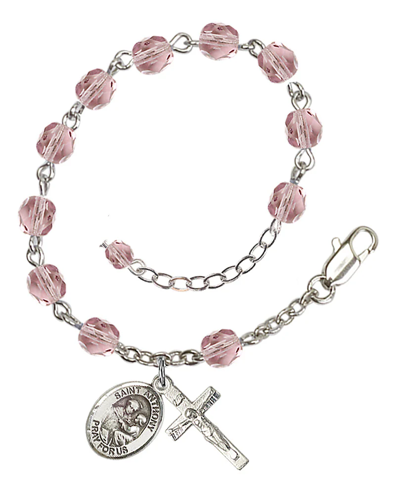 St. Anthony of Padua Crystal Birthstone Rosary Bracelet - Multiple Birthstones - Image 9