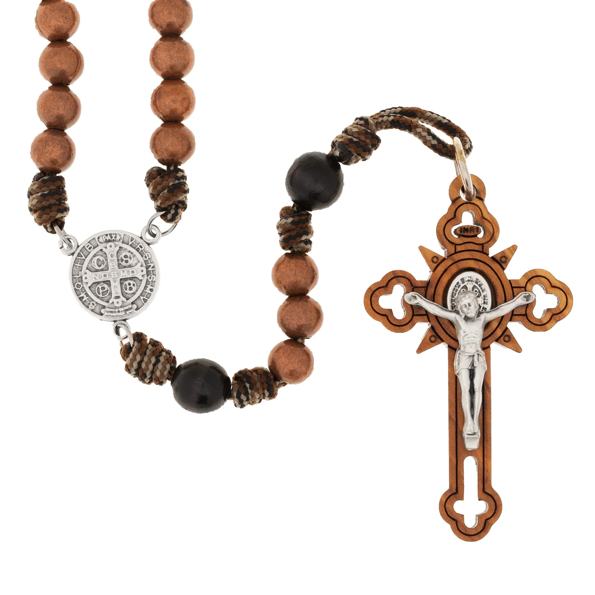 St. Benedict Brown Paracord Rosary - Image 4