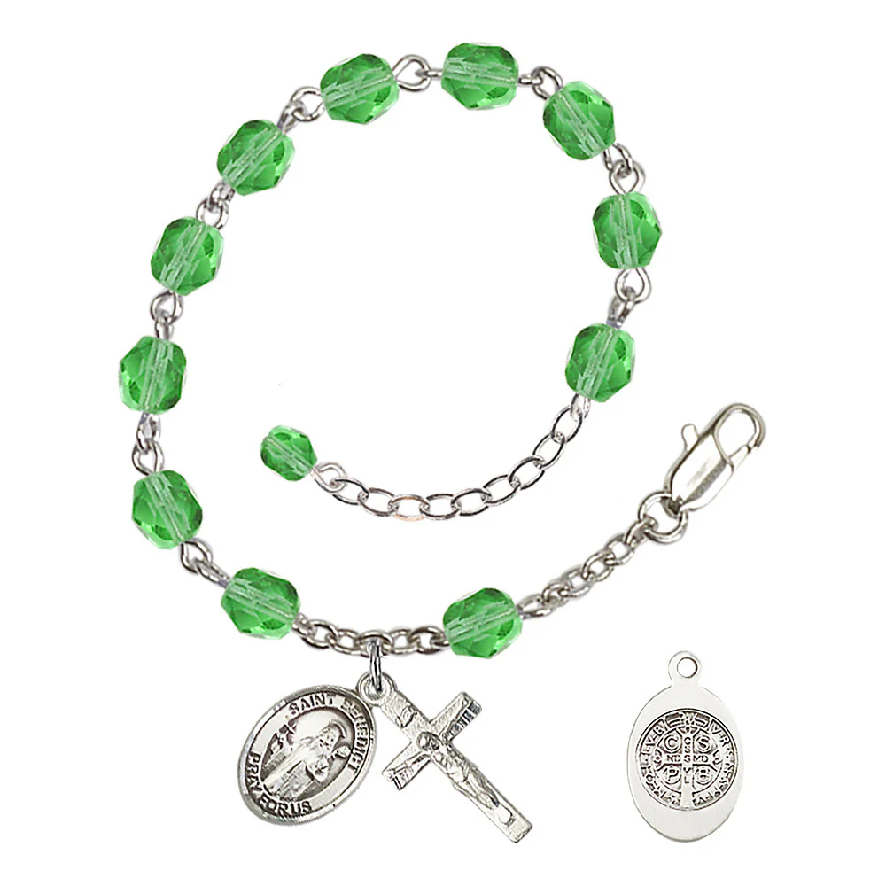 St. Benedict Crystal Birthstone Rosary Bracelet - Multiple Birthstones - Image 10