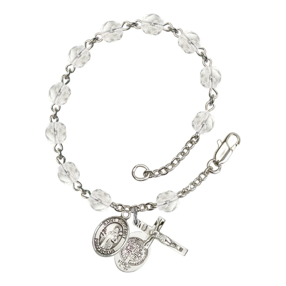 St. Benedict Crystal Birthstone Rosary Bracelet - Multiple Birthstones - Image 7