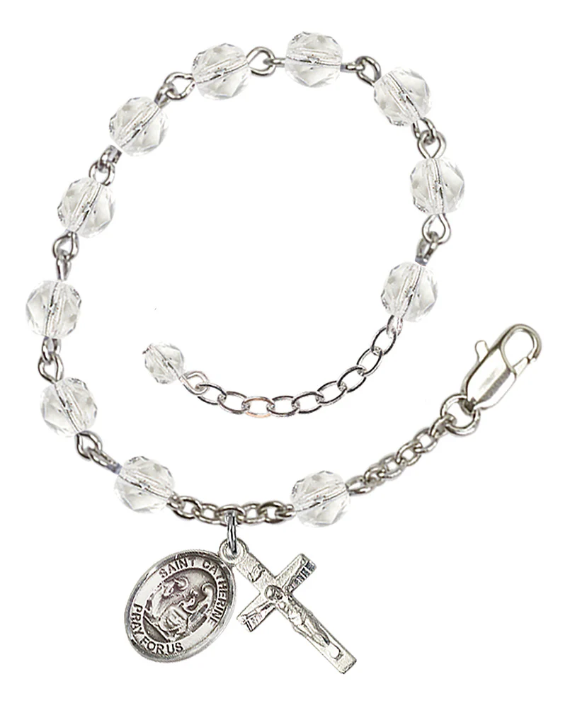 St. Catherine of Siena Crystal Birthstone Rosary Bracelet - Multiple Birthstones - Image 7
