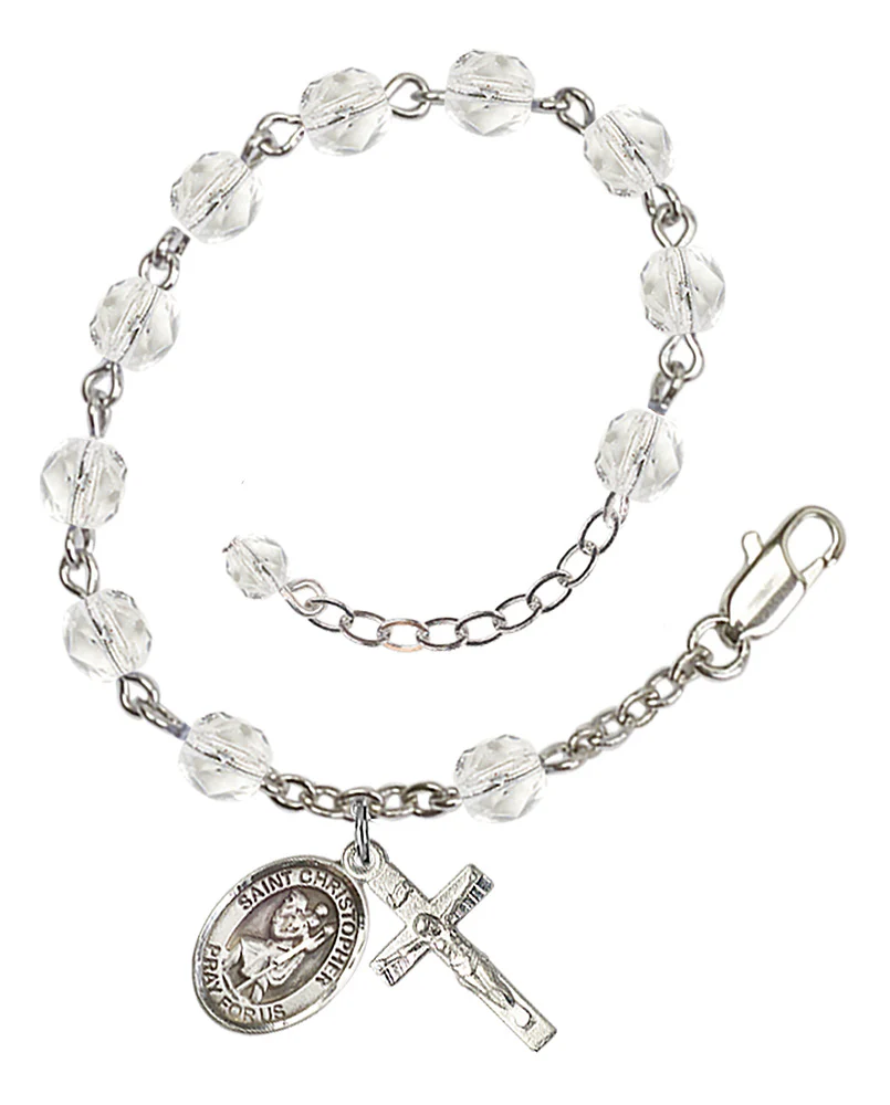 St. Christopher Crystal Birthstone Rosary Bracelet - Multiple Birthstones - Image 6
