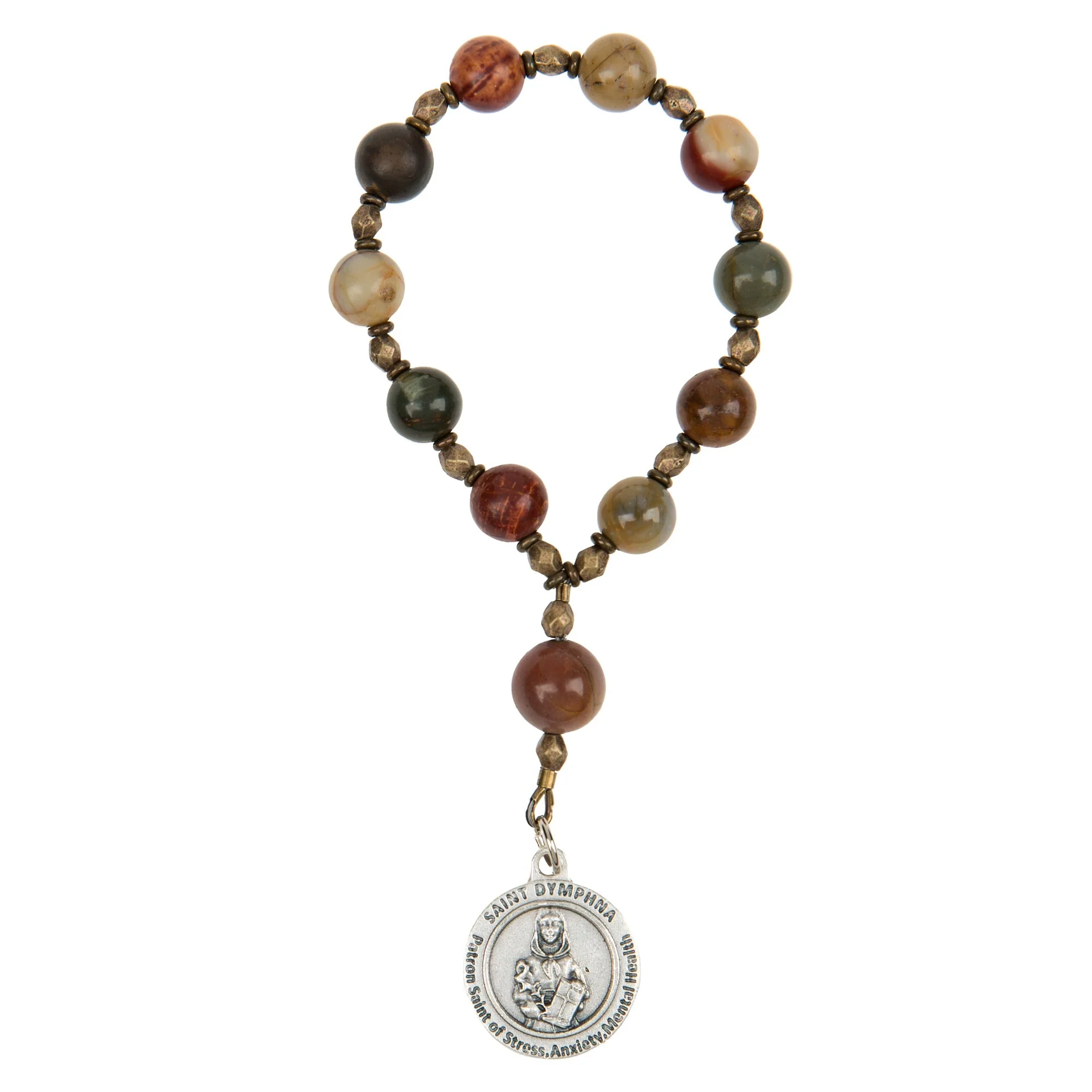 St. Dymphna Anxiety/Depression Decade Rosary with Card - Image 3