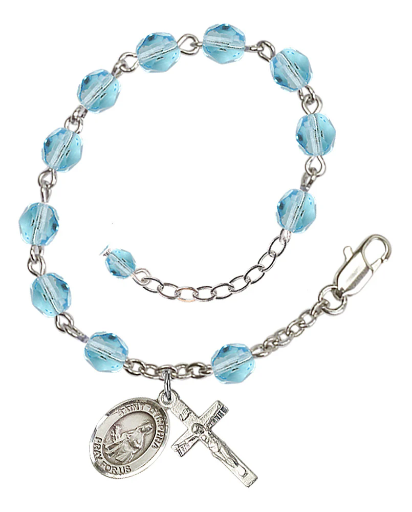 St. Dymphna Crystal Birthstone Rosary Bracelet - Multiple Birthstones - Image 10