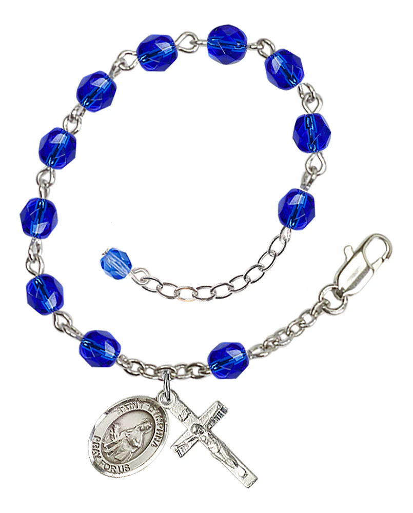 St. Dymphna Crystal Birthstone Rosary Bracelet - Multiple Birthstones - Image 5