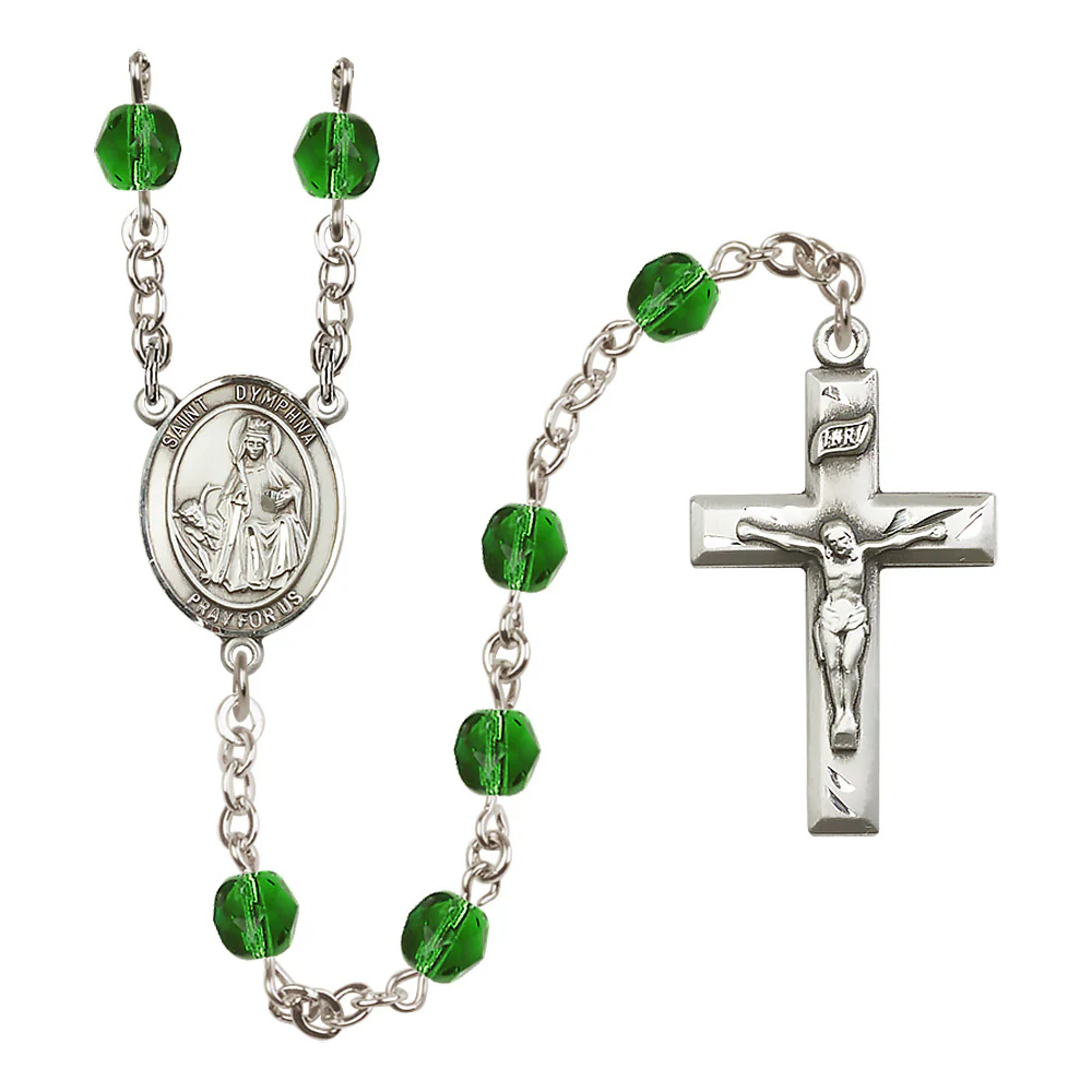 St. Dymphna Crystal Birthstone Rosary - Multiple Birthstones