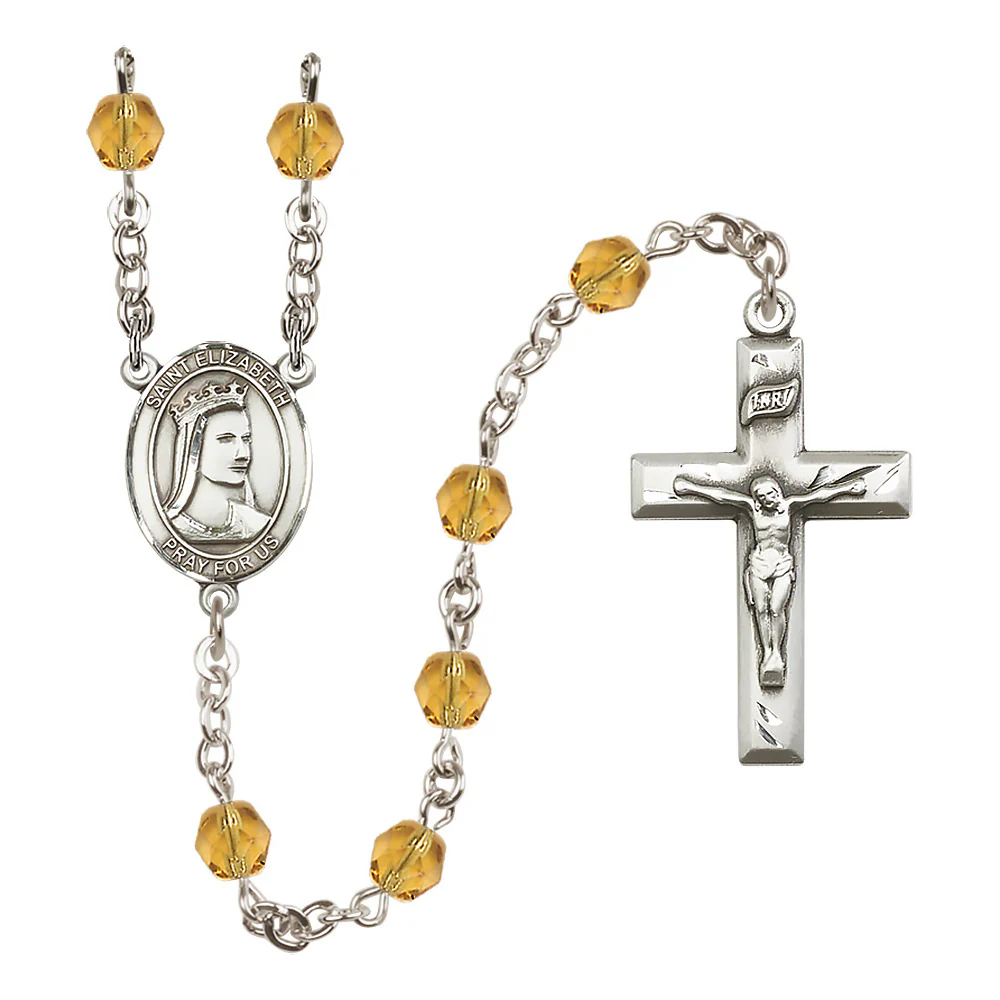 St. Elizabeth of Hungary Crystal Birthstone Rosary - Multiple Birthstones - Image 11