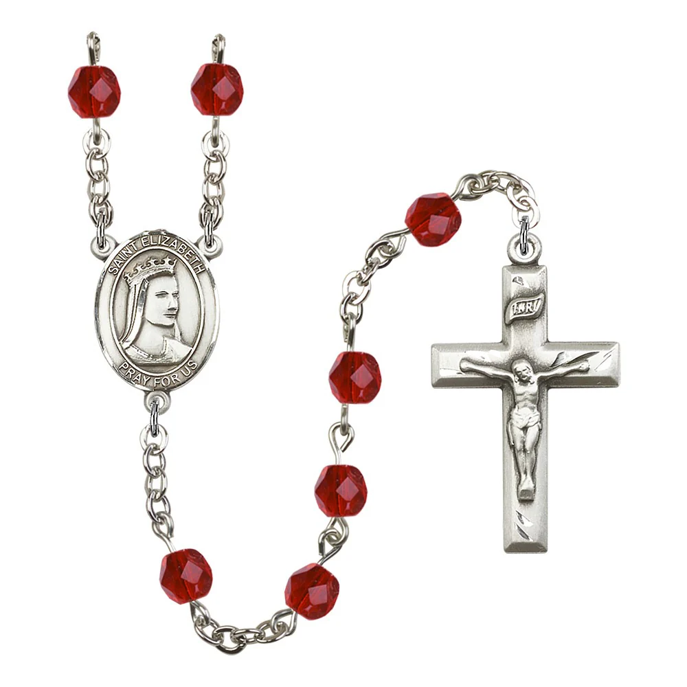 St. Elizabeth of Hungary Crystal Birthstone Rosary - Multiple Birthstones - Image 2