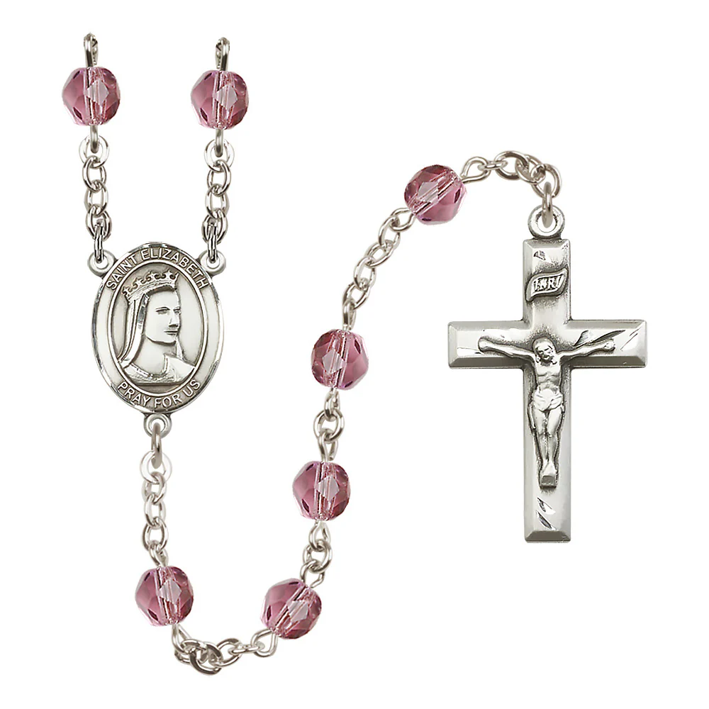 St. Elizabeth of Hungary Crystal Birthstone Rosary - Multiple Birthstones - Image 3