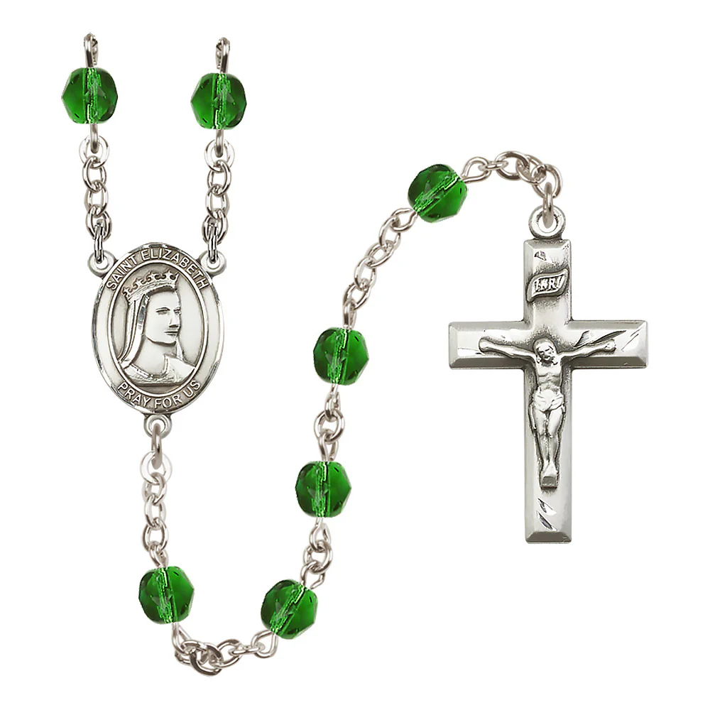 St. Elizabeth of Hungary Crystal Birthstone Rosary - Multiple Birthstones - Image 5